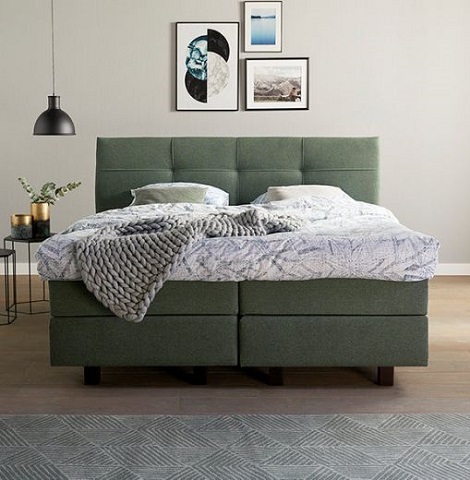 Boxspring met hoofdbord curve , litsjumaux bed met topper A-Sleep