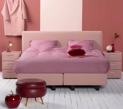 Boxspring 140,160,180 pink hoofdbord recht, A-sleep theo bot zwaag kopen